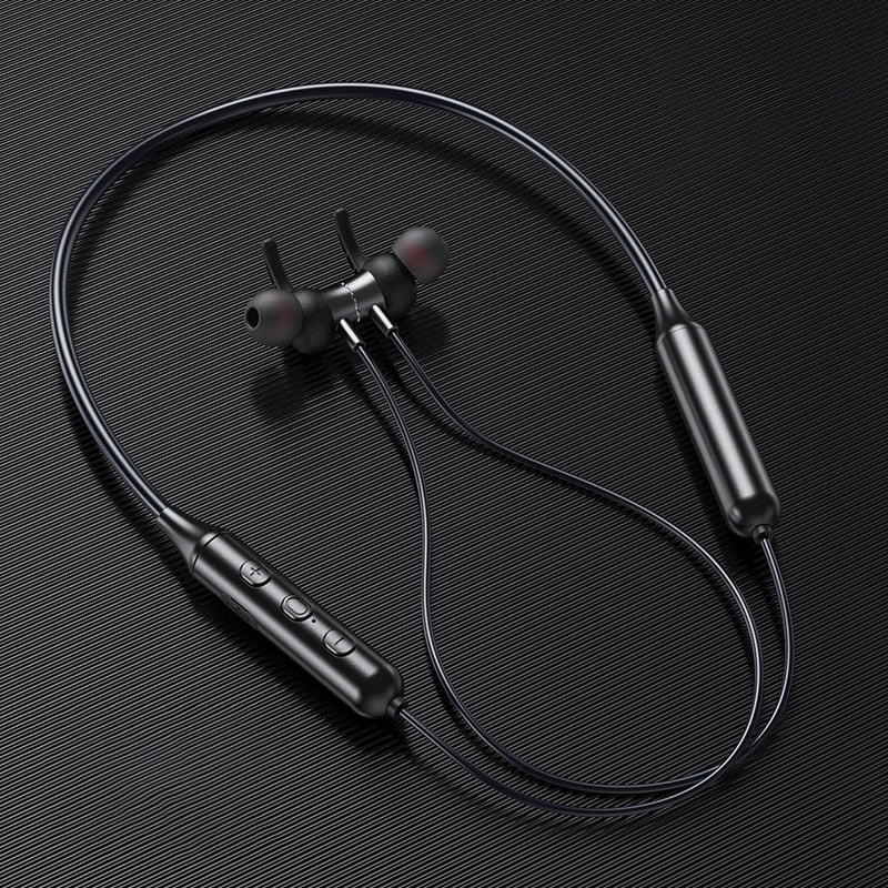 Swalle Bluetooth 5.0 Wireless Sports earphone Stereo Subwoofer Hanging Neck Hanging Metal Magnetic Bluetooth Headphone