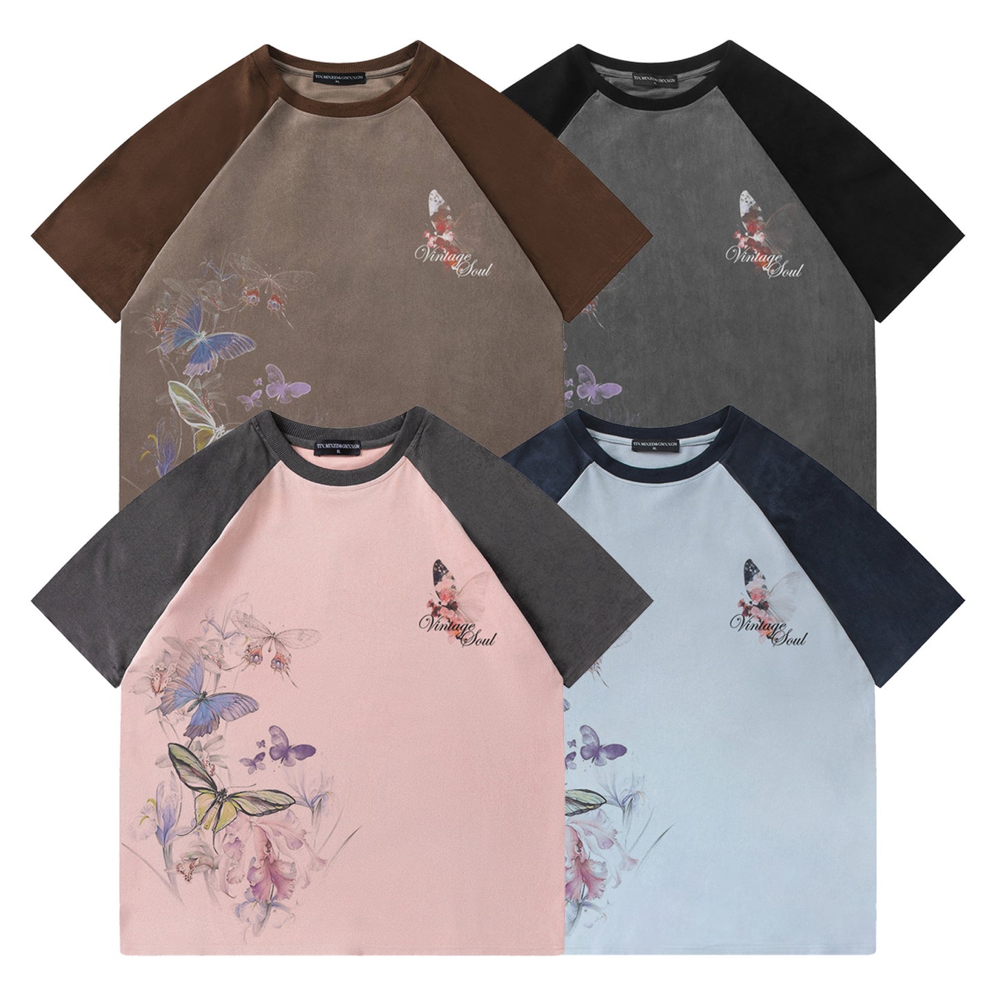 Ink butterfly print short sleeved shirt