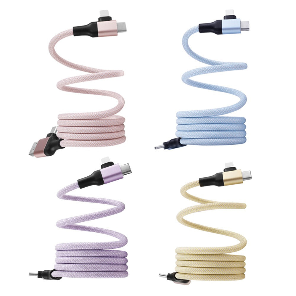 Magnetic data cable fast charging 60w dual input dual output multifunctional magnetic charging cable type-c