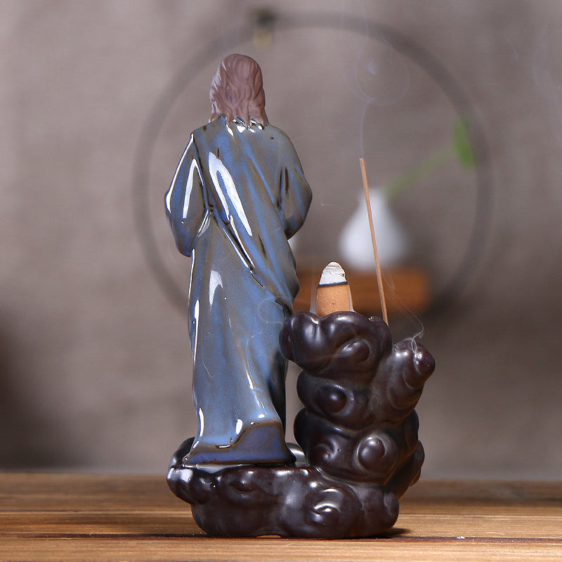 Jesus Smoke Backflow Incense Burner Creative Virgin Tower Incense Burner Decoration