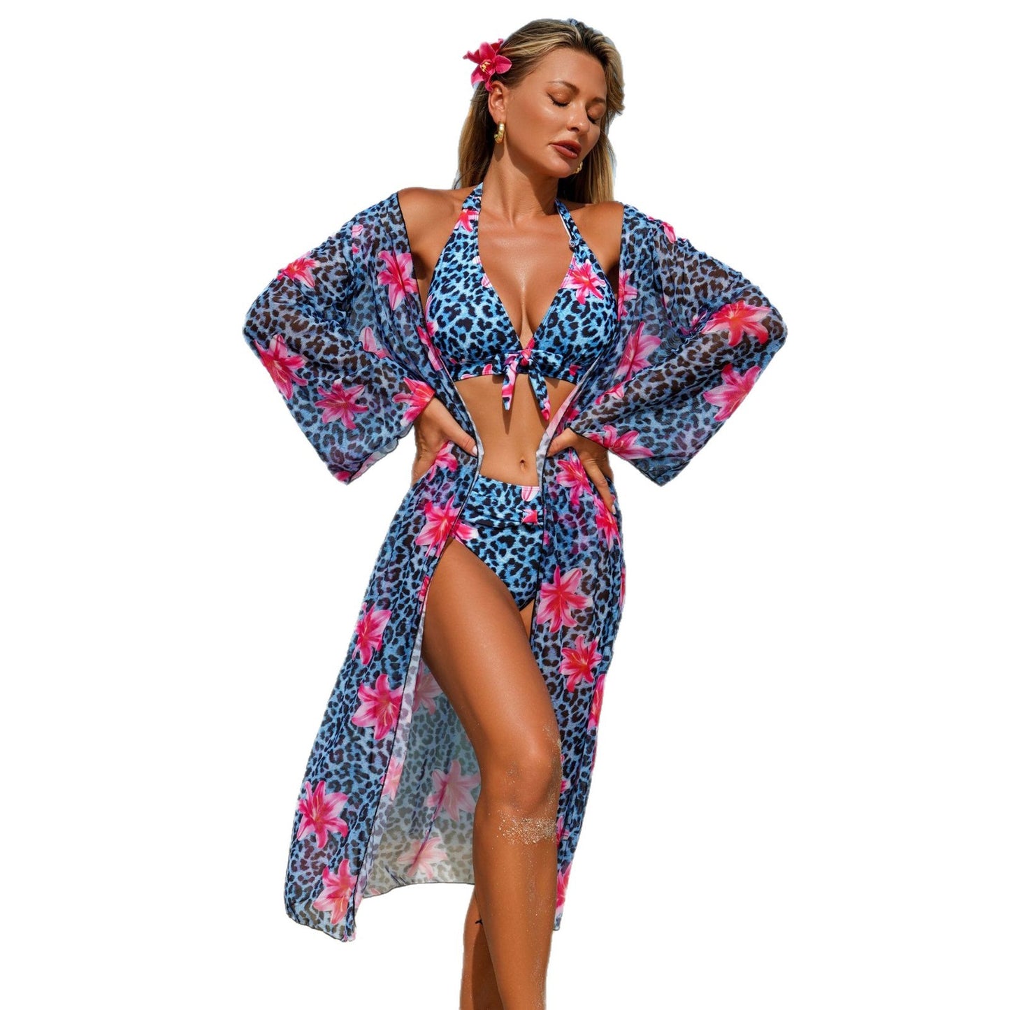 New Style Sexy Fashion Swimwear Three-Piece Set Multi-Color Printed Bikini