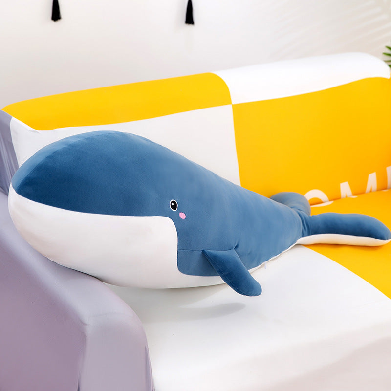 Cute Whale Plush Pillow Ocean Series Long Barrel Whale Soft Toy Gift