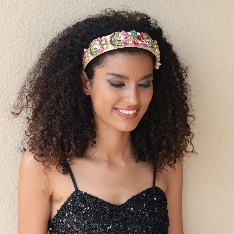Fashionable handmade heavy craftsmanship Baroque wide edge hair accessories with diamond inlay hair accessories