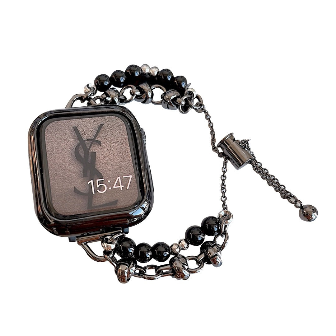 Applicable to Apple S8 Watch With Apple Watch Small Fragrant Pearl Stainless Steel Metal iwatch SE Watchband
