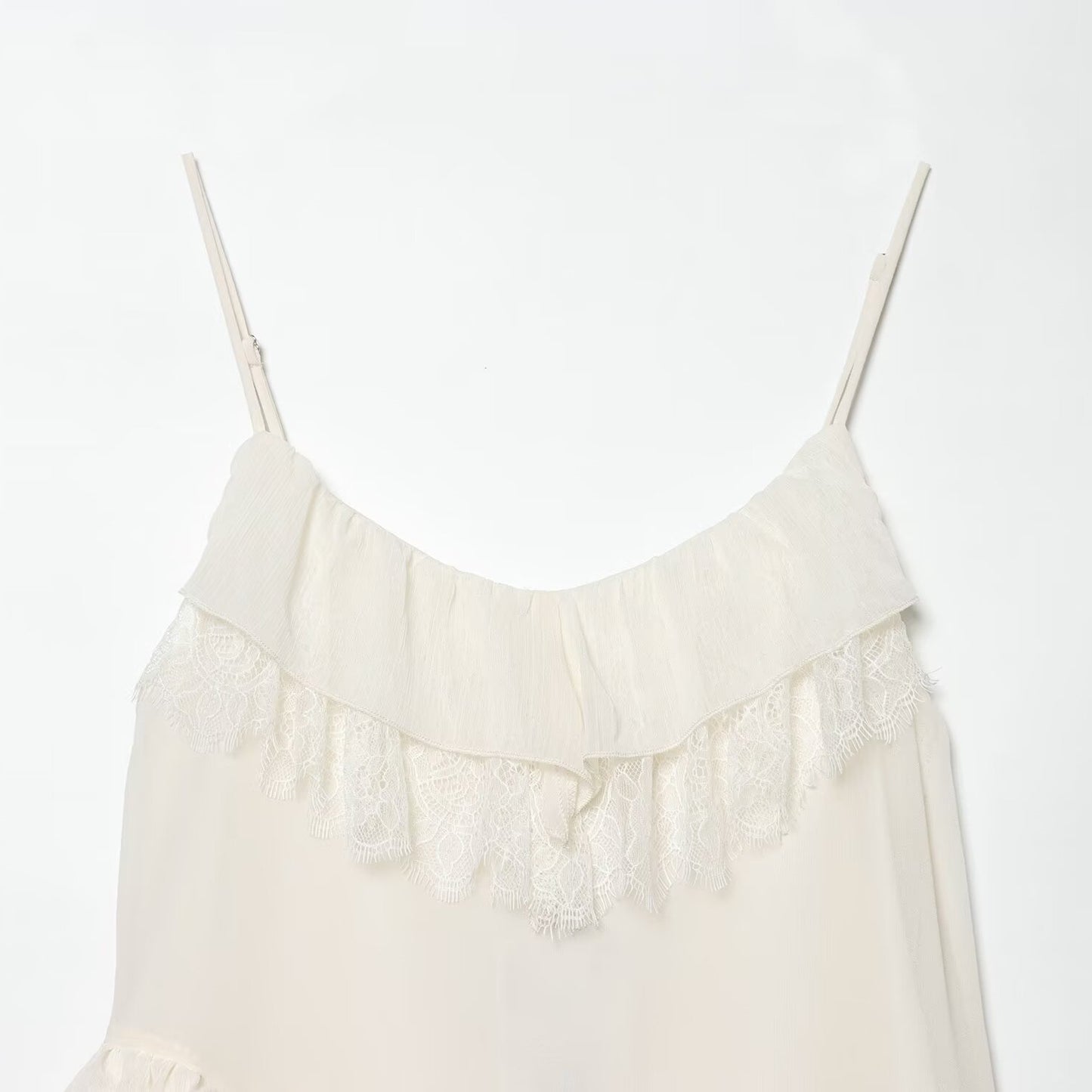 Lace patchwork irregular camisole skirt
