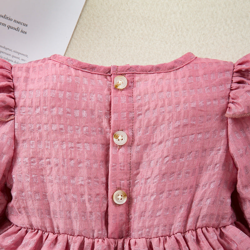 Charming Princess Dress for Girls Long SleeveFlutter Sleeve