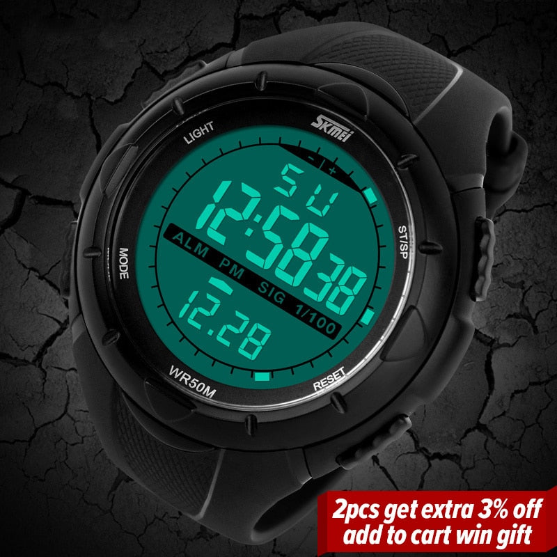 SKMEI 1025  Fashion Simple Sport watch Men Military Watches Alarm Clock Shock Resistant Waterproof Digital Watch reloj hombre