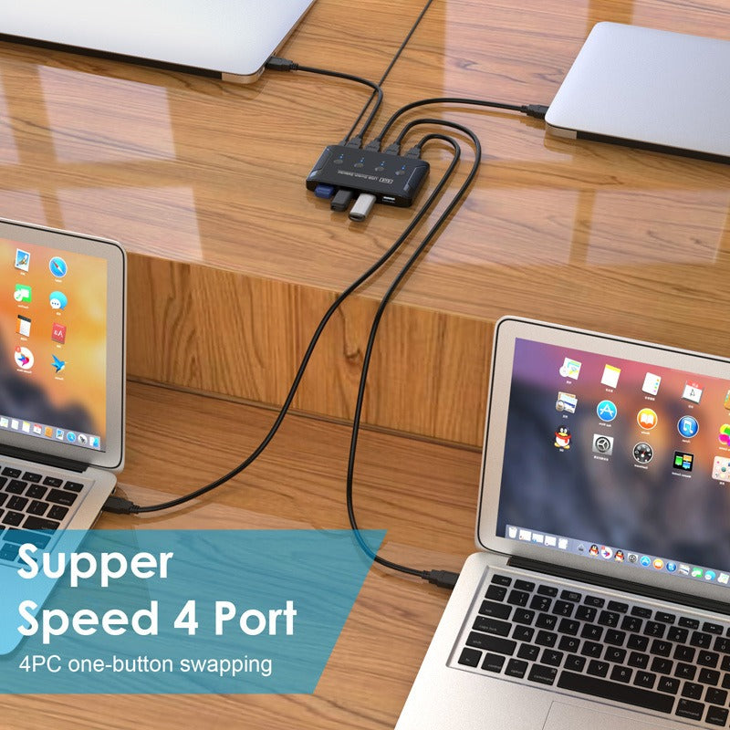 USB 2.0 Switch 4-in-4-out 4-port USB Keyboard Mouse Printer Shared Printer Switch