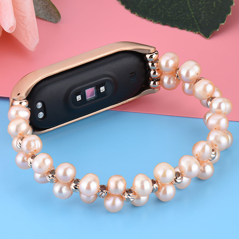 Pearl Wristband Chain Mi Band Strap For Xiaomi 3 4 Bead String Wrist Strap Wrist Miband Replacement Part for Millet 3 4 Bracelet