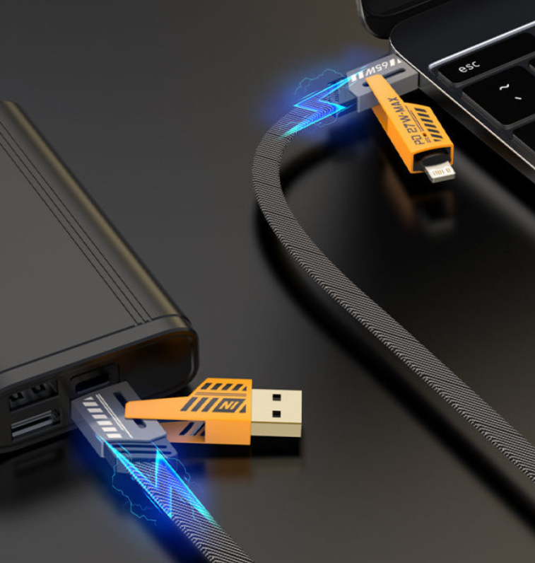 Mech Porcelain Data Cable 4-in-1 Super Fast Charging PD27W Dual Type-C65W Fast Charging Cable Multi functional