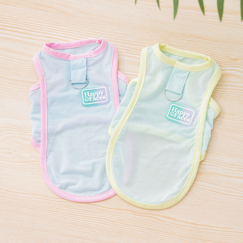 Pet Sun Protection Clothes Cool Small Dog Clothing Summer Lightweight Teddy Pomeranian Pastel Color Pet Clothing Summer