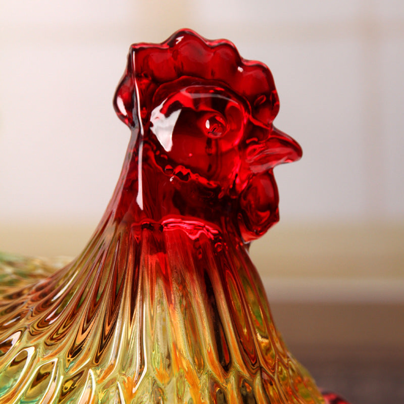 Glass Chicken Candy Jar Thickened Crystal Glass Fruit Plate