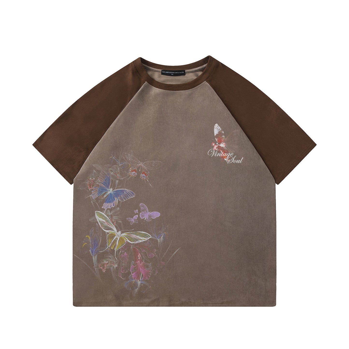 Ink butterfly print short sleeved shirt