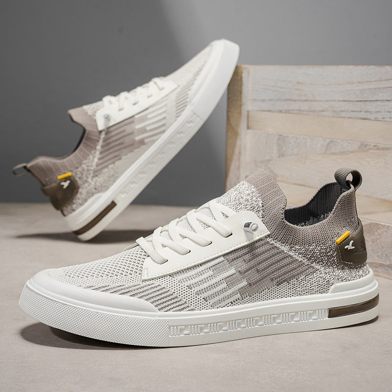 Casual mesh breathable one foot fly woven thin men's shoes