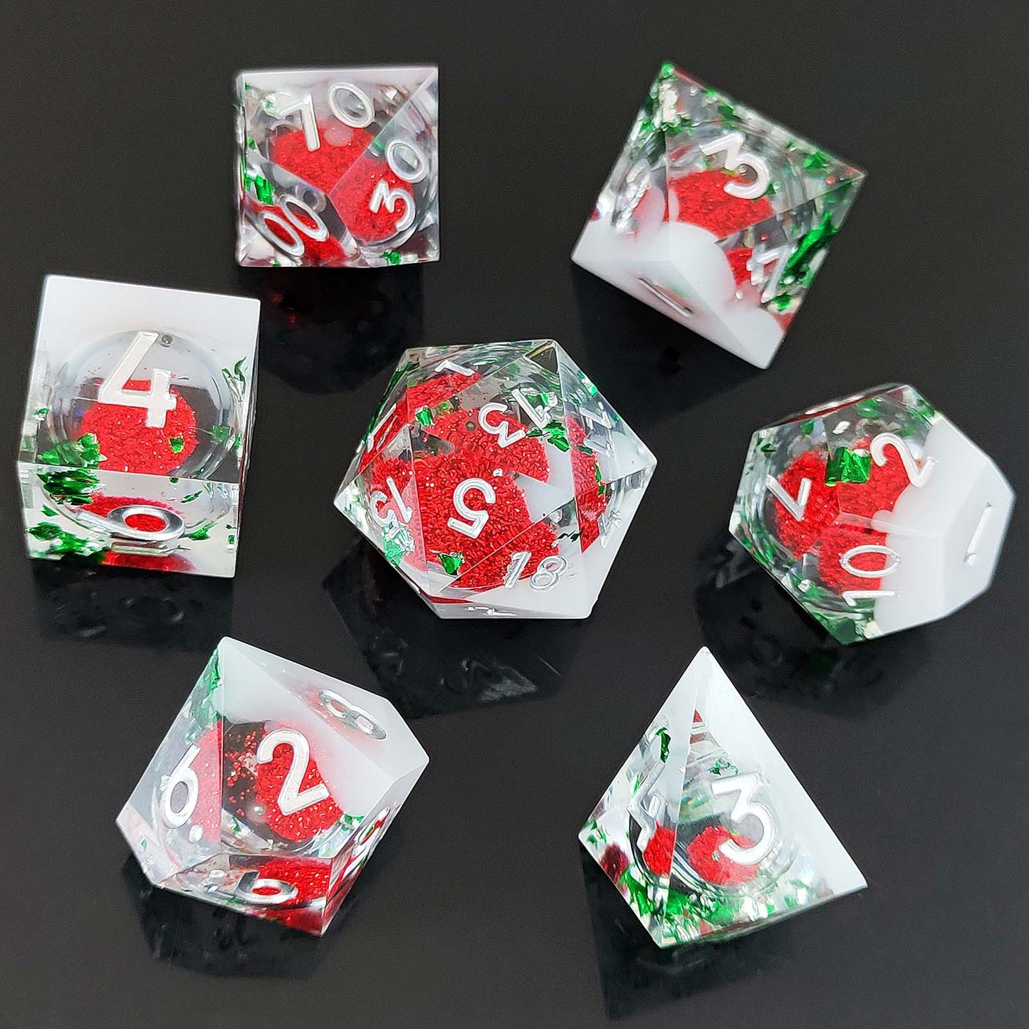 Resin Sand Flow Dice Liquid Core DND DungeonsDragons TRPG Board Game Dice Set Roleplaying Cthulhu