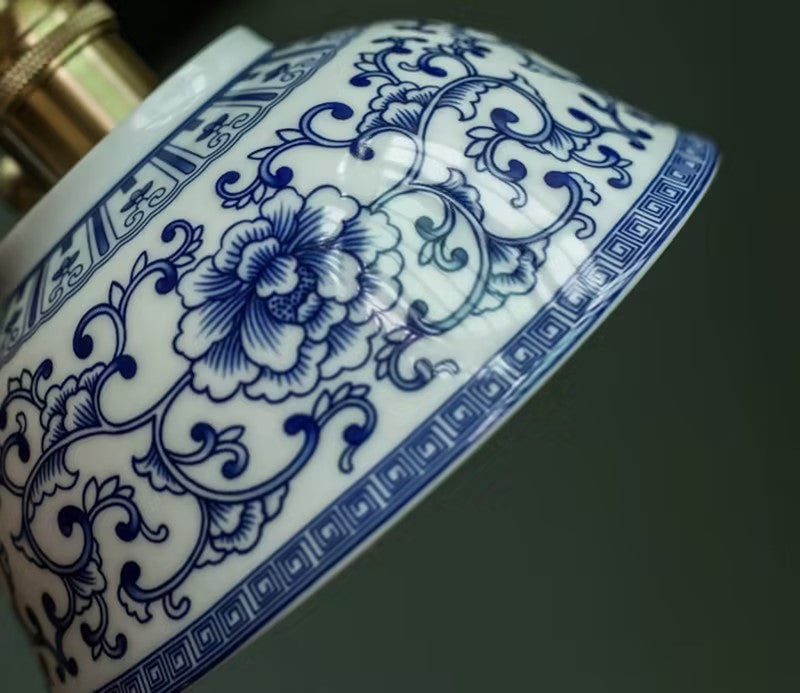 Retro Blue and White Porcelain Chandelier New Chinese Style Chandelier