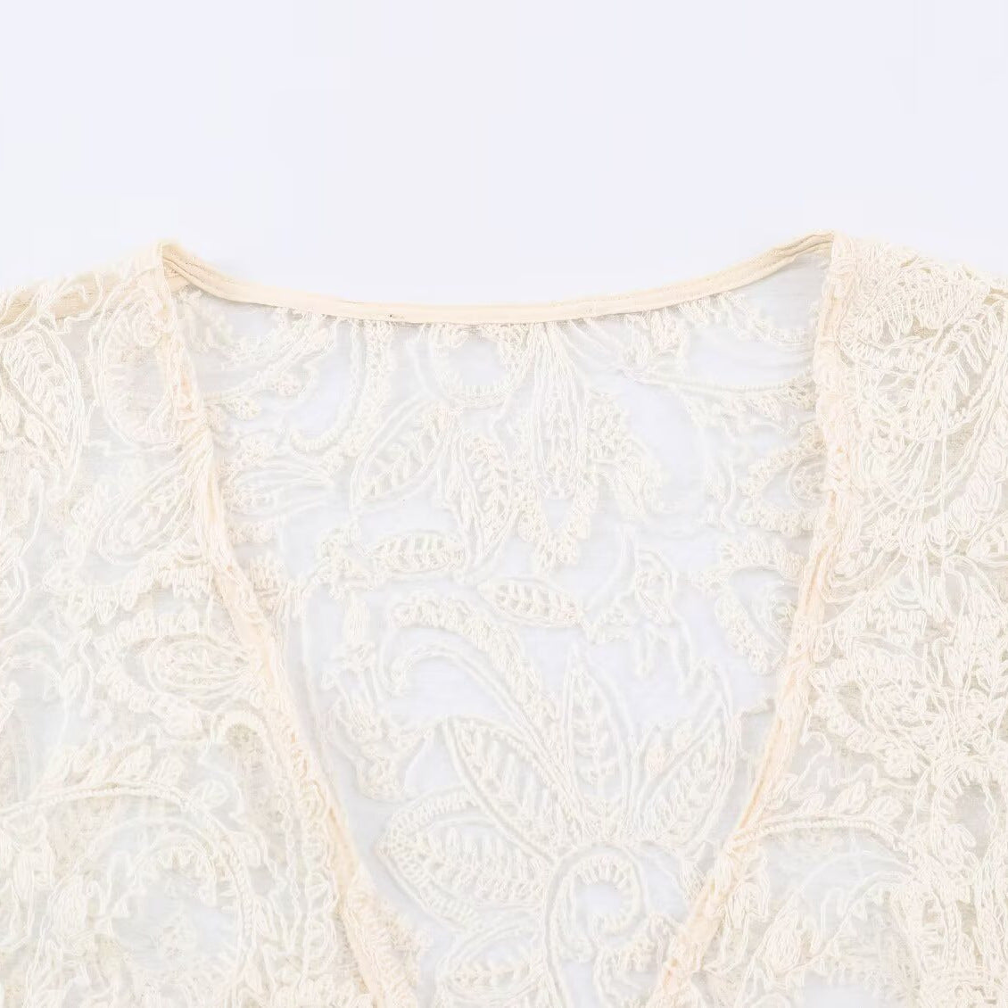 Lace flared sleeve top