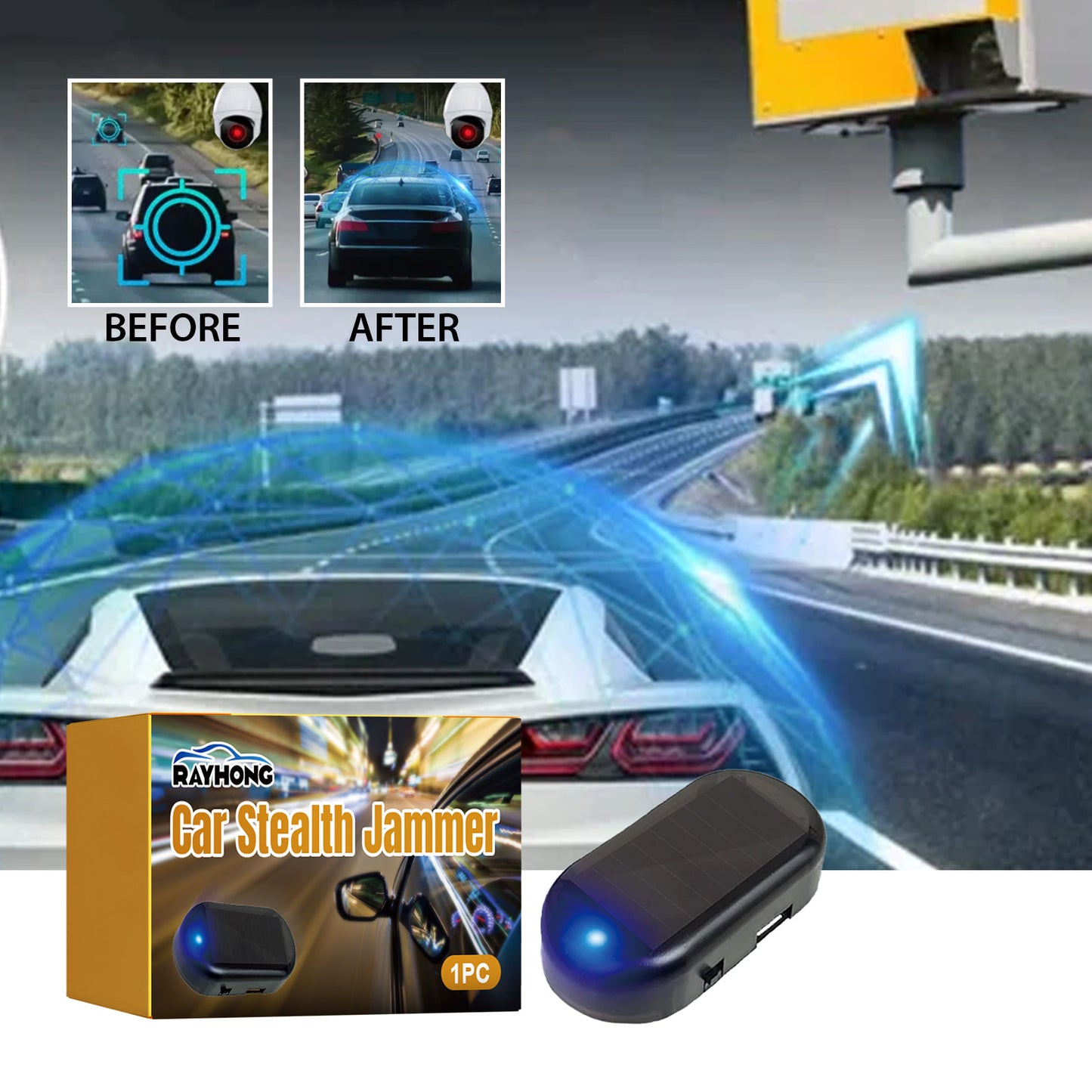 Rayhong Car Stealth Jammer, Portable Radio Jammer With Adjustable Blocking Signal Coverage