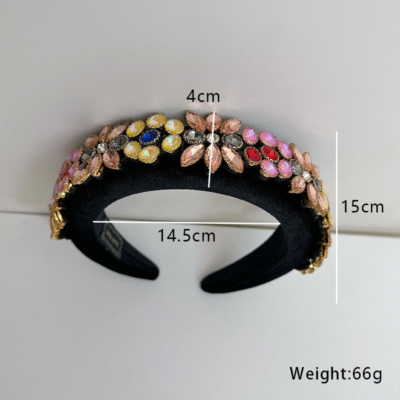 Baroque full set rhinestone handmade headband for women's hair band