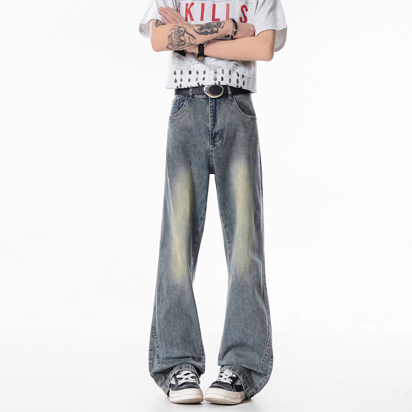 Slim Fit Straight Leg Denim Jeans Men
