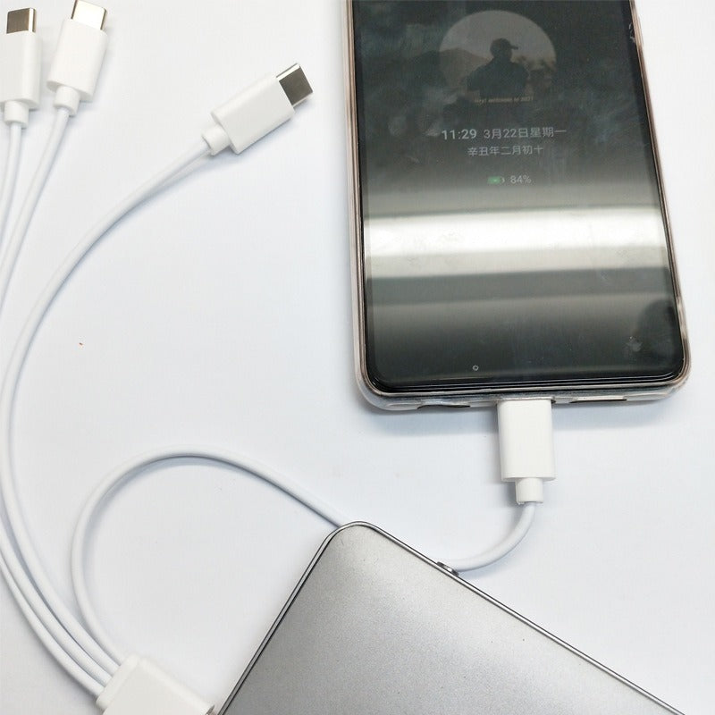 Four in one towing four TYPE C multi head battery, aging small appliances, multi-purpose charging cable configuration