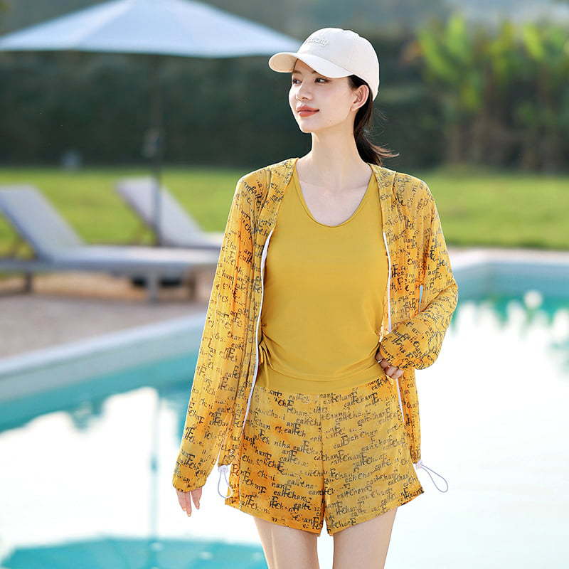 Sun Protection Swimwear Women's Separated Sport Casual Set Conservative Tummy Coverage Slimming Plus Size Three-Piece Student Swimwear