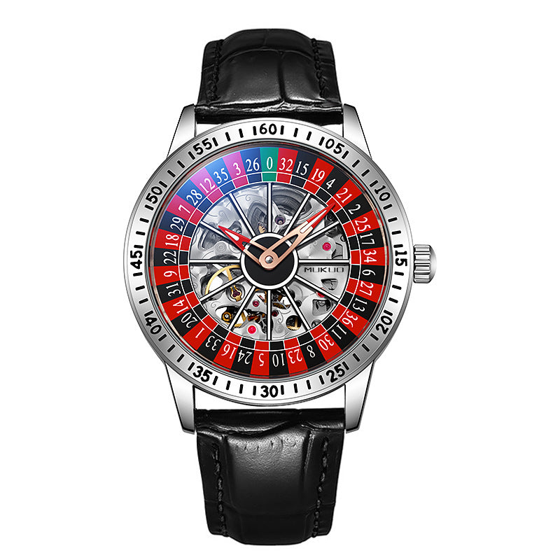 Authentic Export Wooden Wide Gamble Plate Men's Fully Automatic Mechanical Watch Waterproof Luminous Fashion Trendy Wristwatch
