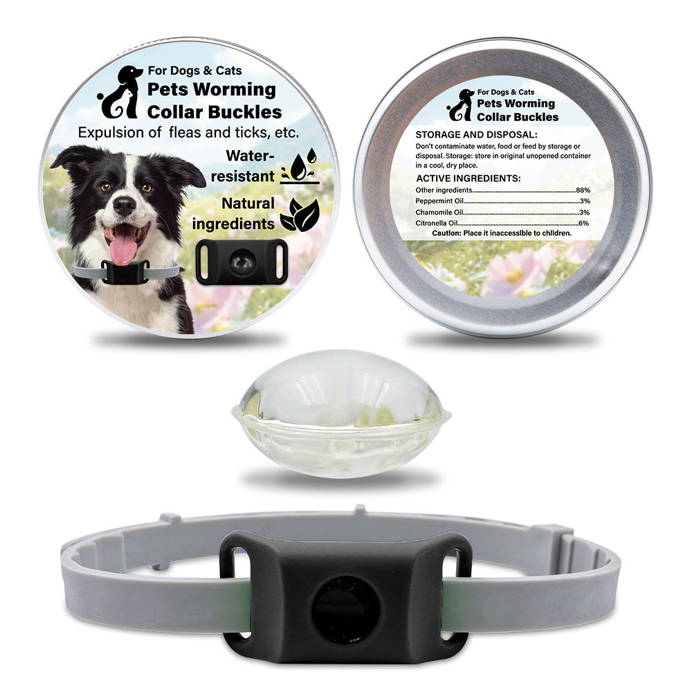 Pet Cat Dog Flea and Tick Prevention Silicone Collar with Insect Repellent Tag, Anti-Flea and Anti-Tick