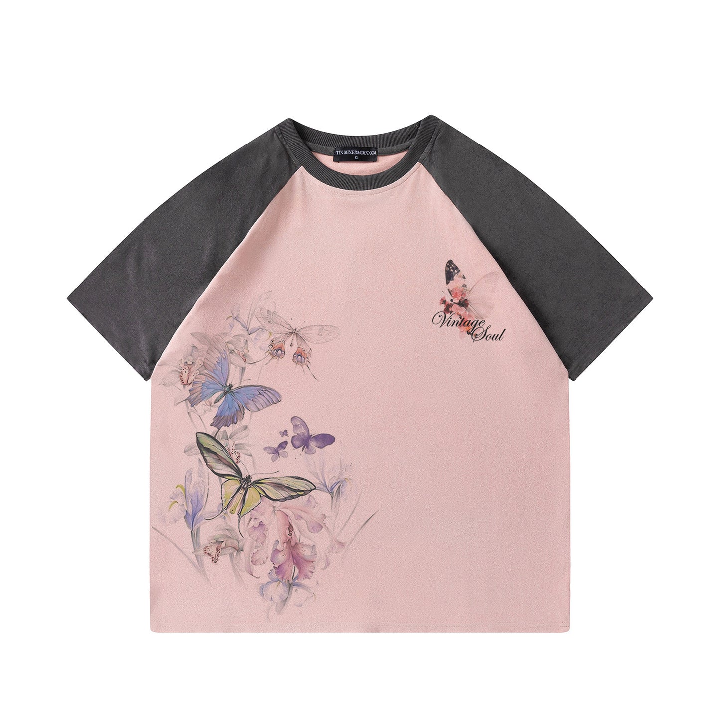Ink butterfly print short sleeved shirt