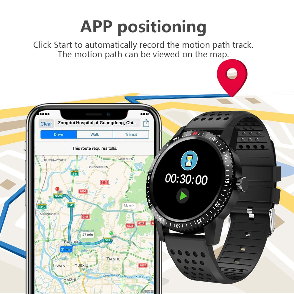 T1  Fitness bracelet IP67 waterproof Support Blood pressure / Women Cycle monitoring GPS tracker Heart rate Smart band clock
