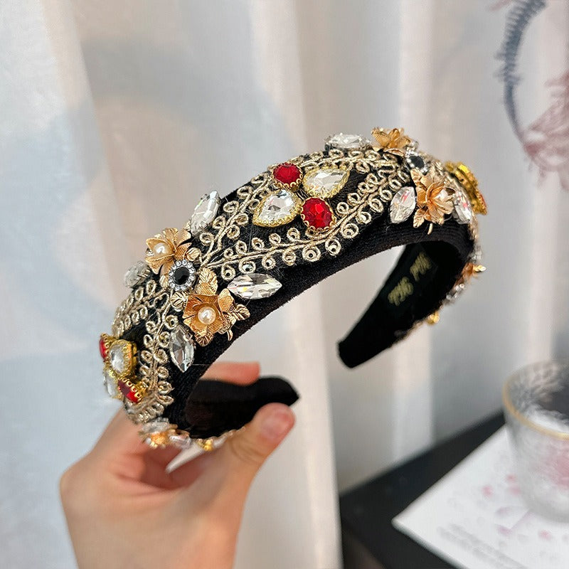 Baroque full set rhinestone handmade headband for women's hair band