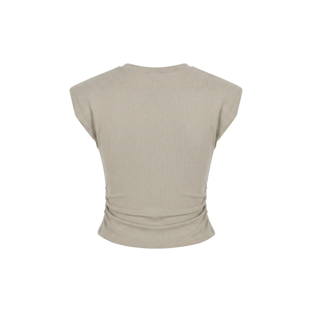 Letter Print T-Shirt  Crop Top Fitted Sleeveless Shirt