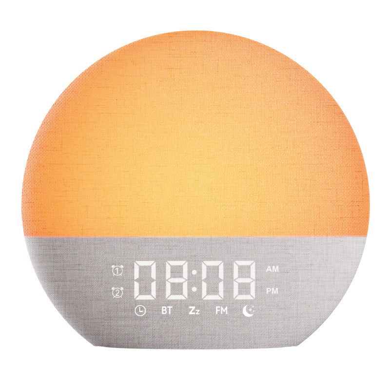 Simulated Sunrise  Sunset Wake-Up Light with Breathing Mode, RGB Ambient Lamp, FM Radio Digital Alarm Clock for Bedside