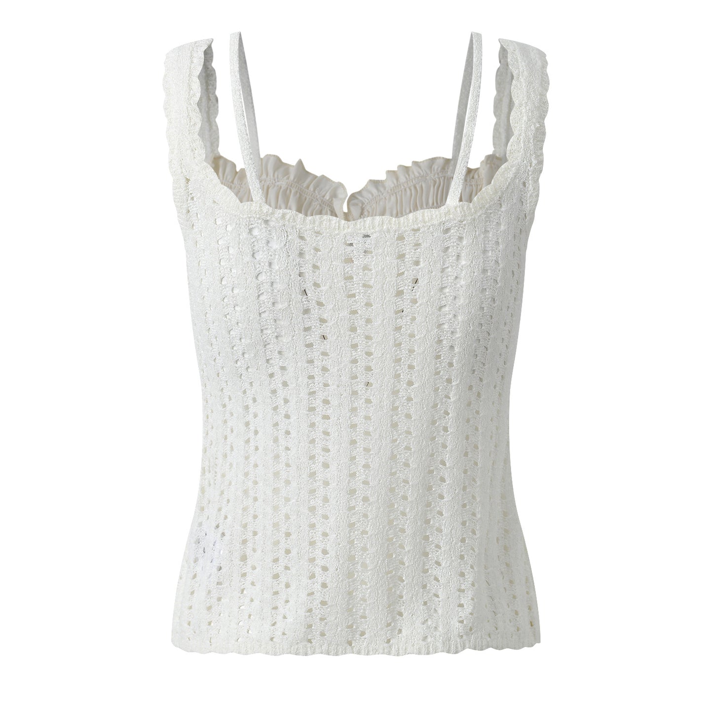Lace patchwork slim fit camisole top