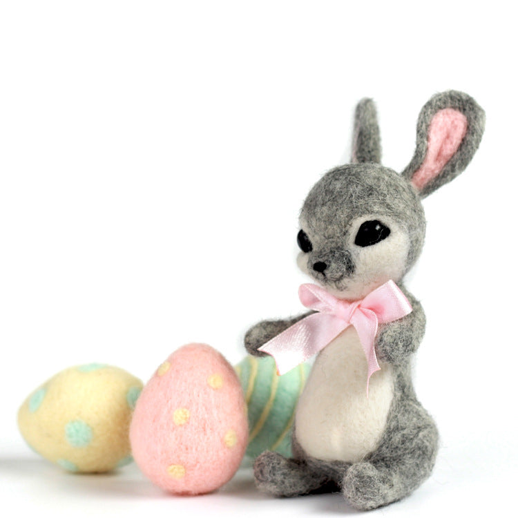 Easter Bunny Easter Egg Combination Wool Felt Poke Joy Handmade DIY Material Pack Animal Ornament