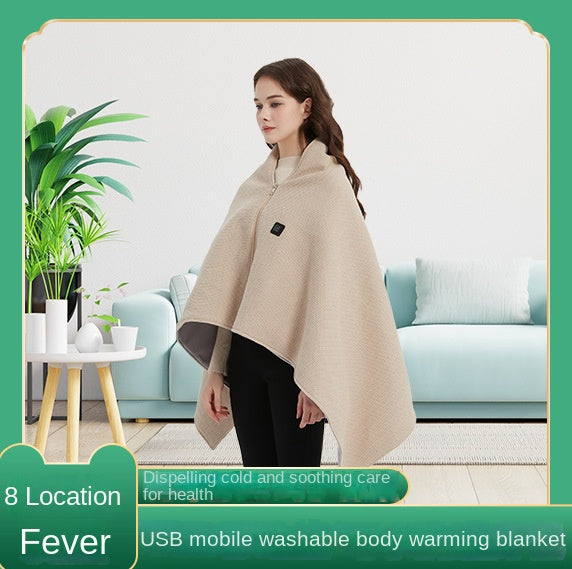 Portable heating blanket external heating shawl USB outdoor body cover blanket heating cloak