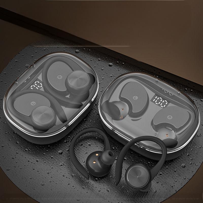 Q36TWS Sports Bluetooth Earphones Hanging Ear 5.4 Sports Sweatproof LED Digital Wireless Earphones