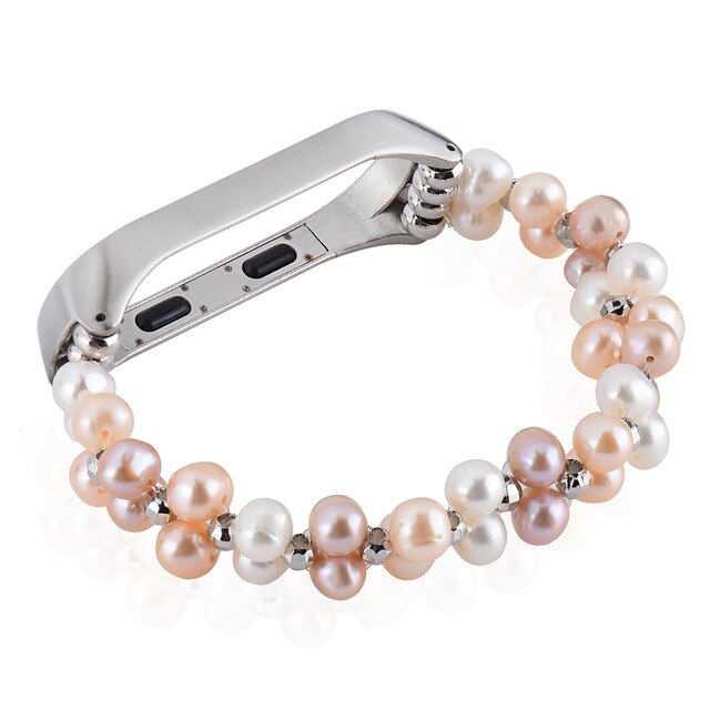 Pearl Wristband Chain Mi Band Strap For Xiaomi 3 4 Bead String Wrist Strap Wrist Miband Replacement Part for Millet 3 4 Bracelet