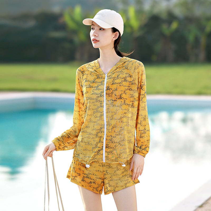 Sun Protection Swimwear Women's Separated Sport Casual Set Conservative Tummy Coverage Slimming Plus Size Three-Piece Student Swimwear