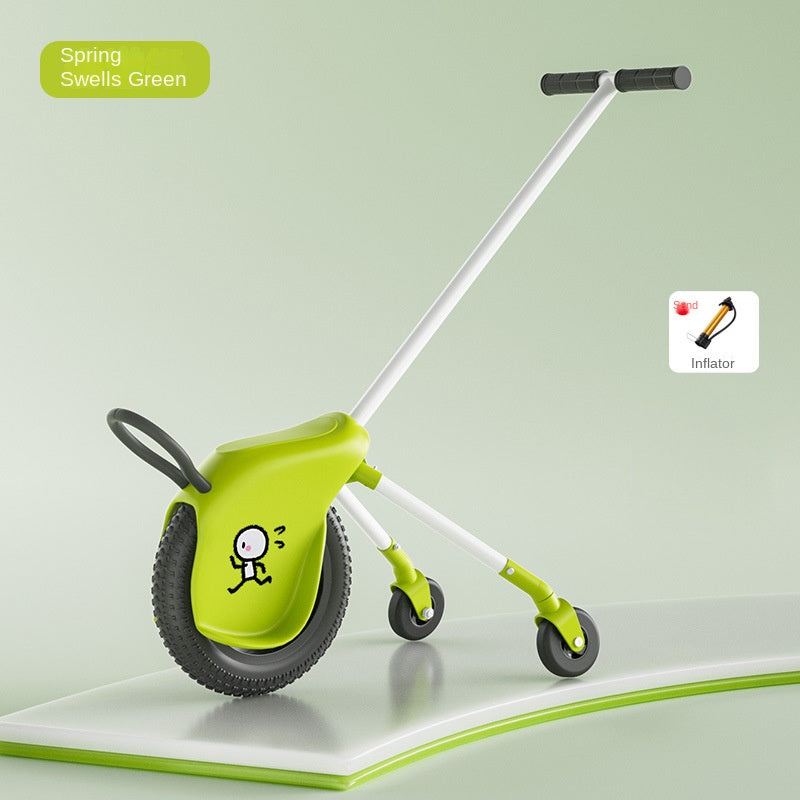 Single Wheel Stroller Kids Toy Car Parent-Child Ride-on Vehicle Competitive One-Wheel Off-road Baby Walker for Boys and Girls