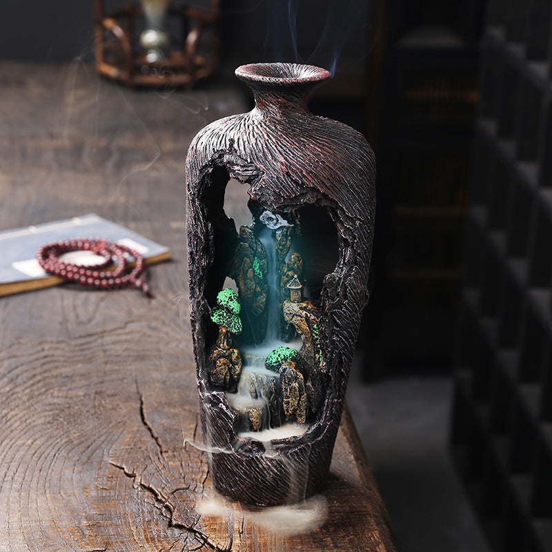 Resin Backflow Aromatherapy Furnace Creative Alpine Flowing Water Aromatherapy Furnace Home Decoration Backflow Incense