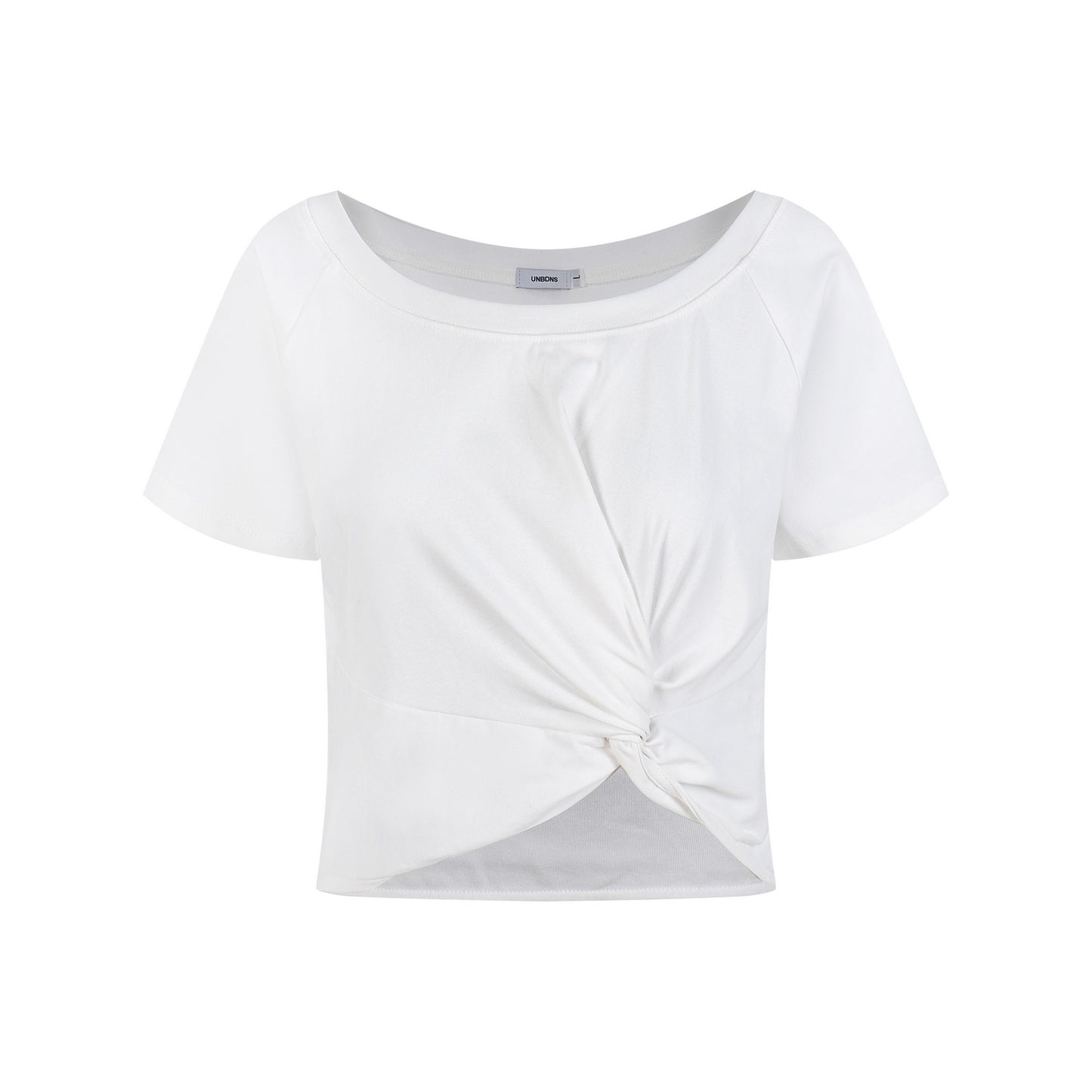 Women's Knitted Ribbed Fitted Wide Neck T-Shirt Short Crop Casual Short Sleeve