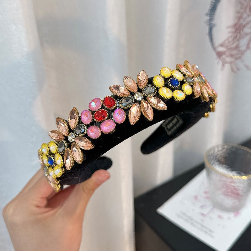 Baroque full set rhinestone handmade headband for women's hair band