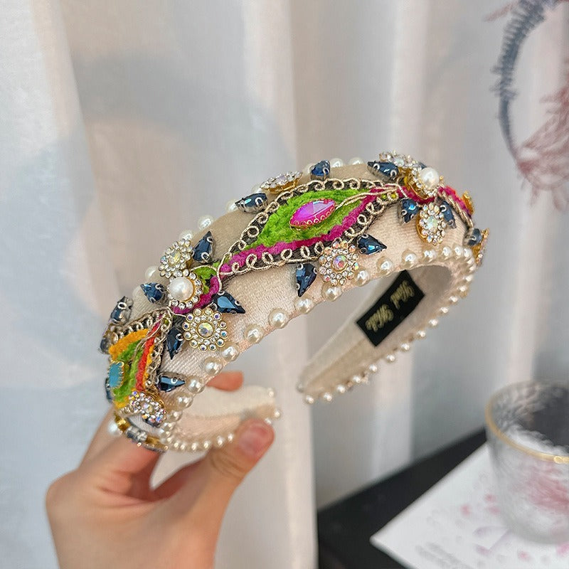 Baroque full set rhinestone handmade headband for women's hair band