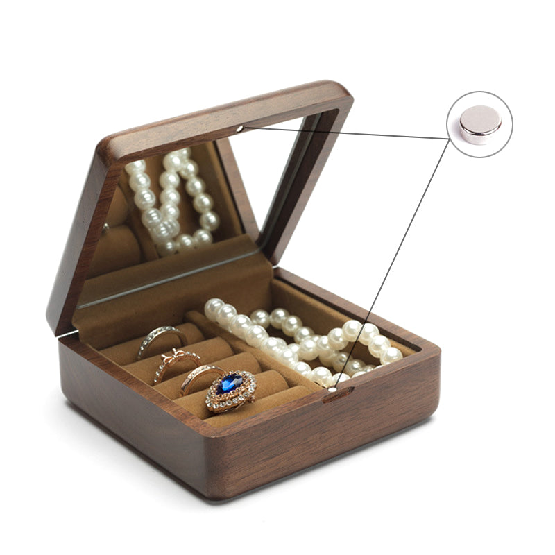 Black Walnut Solid Wood Jewelry Organizer