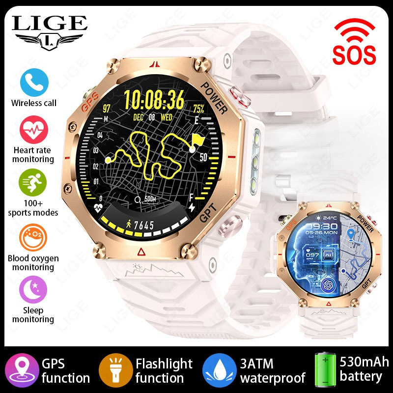 Smart Watch Bluetooth Call Outdoor Sports Heart Rate Health Barometer Compass Sports Watch