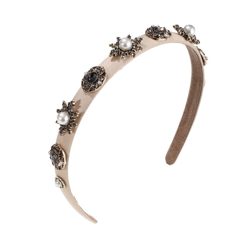 Fashion women's Baroque rhinestone pearl flower hair accessories