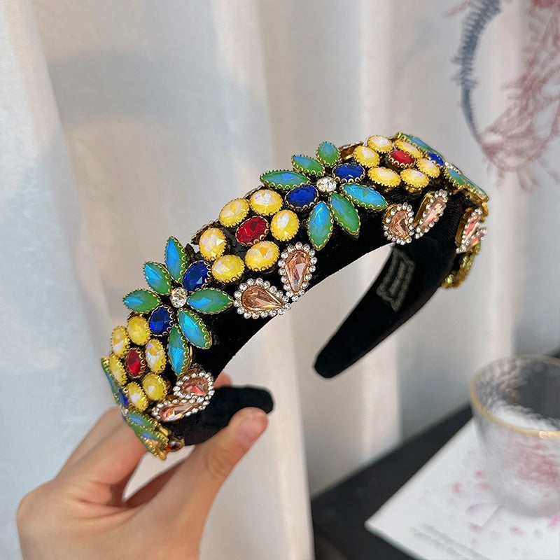 Baroque full set rhinestone handmade headband for women's hair band