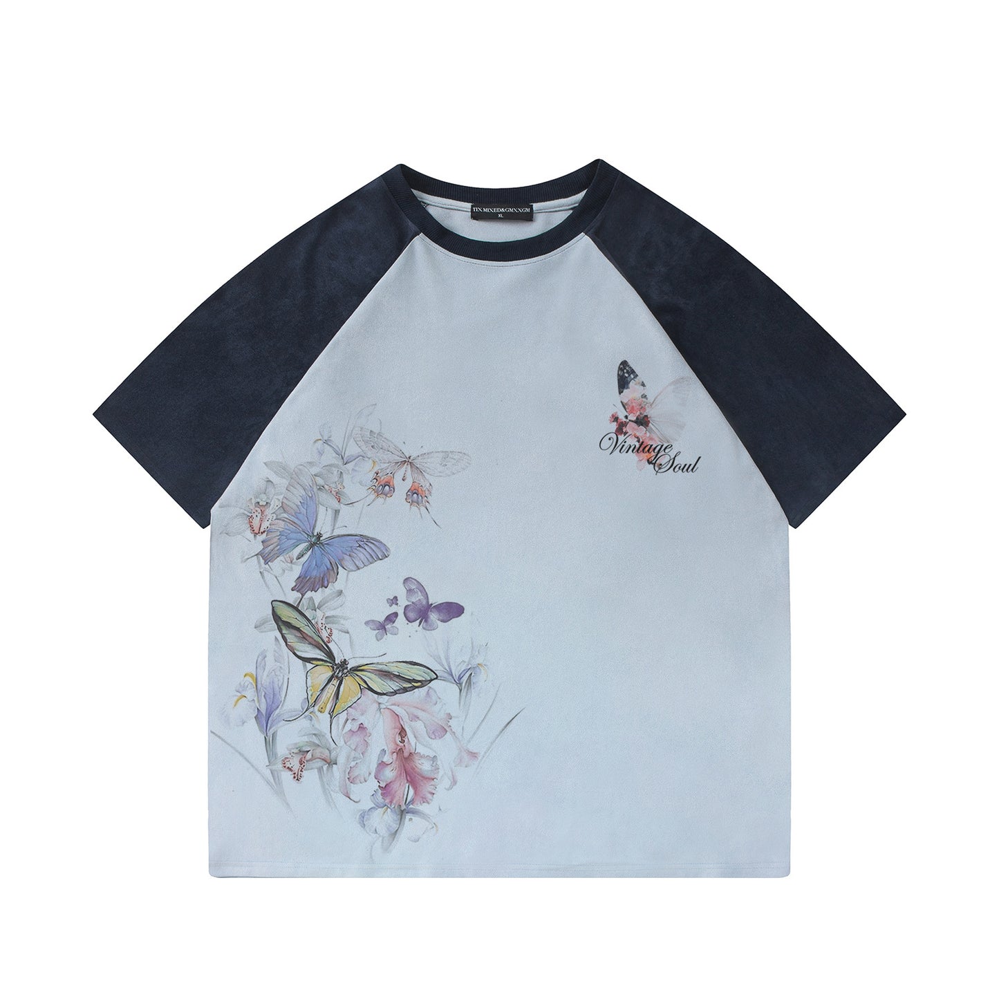 Ink butterfly print short sleeved shirt
