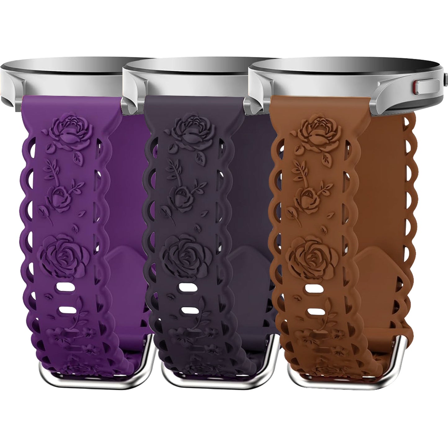 Suitable for 20mm flat silicone strap with hollowed out rose style strap